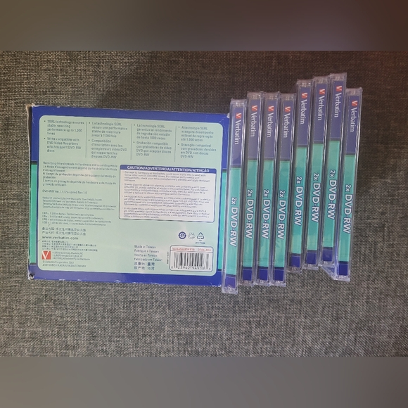 NEW DVDS-RW 2 X Re-Recordable, 8 in total,still in plastic wrap. - Picture 3 of 5
